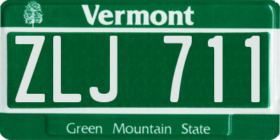 VT license plate ZLJ711
