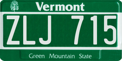 VT license plate ZLJ715