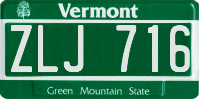 VT license plate ZLJ716