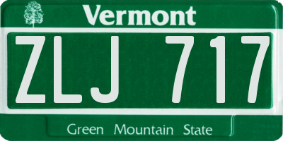 VT license plate ZLJ717