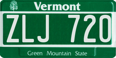 VT license plate ZLJ720