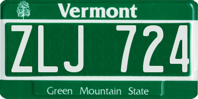 VT license plate ZLJ724