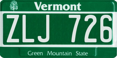 VT license plate ZLJ726