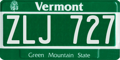 VT license plate ZLJ727