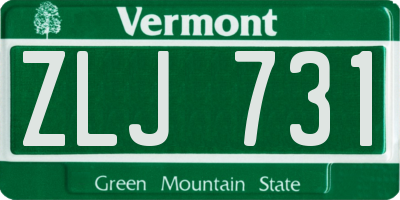 VT license plate ZLJ731