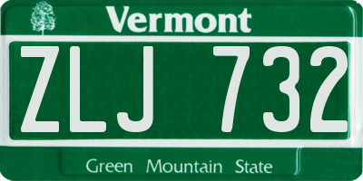 VT license plate ZLJ732