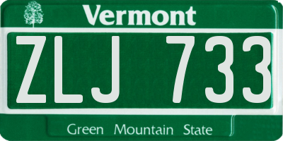 VT license plate ZLJ733