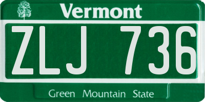 VT license plate ZLJ736