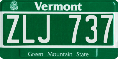 VT license plate ZLJ737