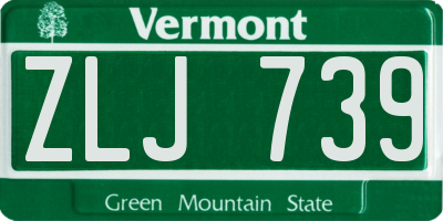 VT license plate ZLJ739
