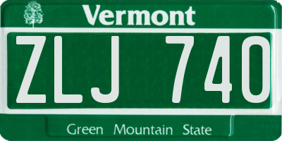 VT license plate ZLJ740