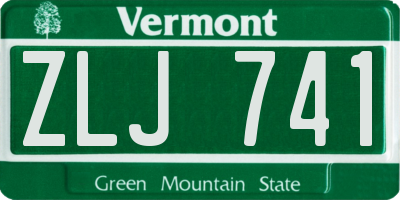 VT license plate ZLJ741