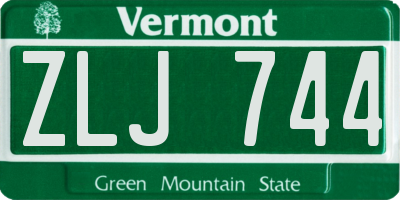 VT license plate ZLJ744
