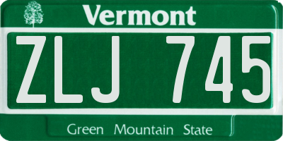 VT license plate ZLJ745