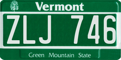 VT license plate ZLJ746