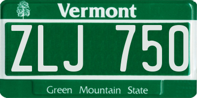 VT license plate ZLJ750