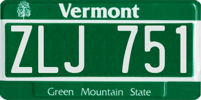 VT license plate ZLJ751