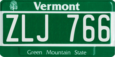 VT license plate ZLJ766