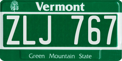 VT license plate ZLJ767