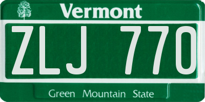 VT license plate ZLJ770