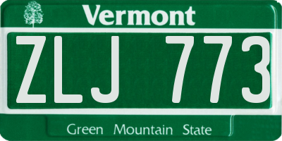 VT license plate ZLJ773