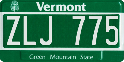 VT license plate ZLJ775