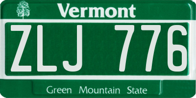 VT license plate ZLJ776