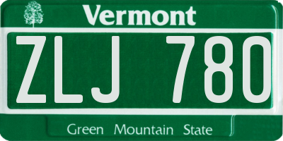 VT license plate ZLJ780