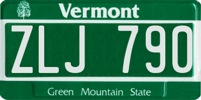 VT license plate ZLJ790