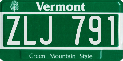 VT license plate ZLJ791