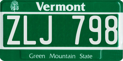 VT license plate ZLJ798