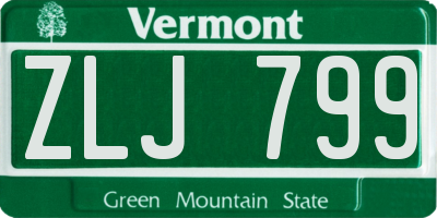 VT license plate ZLJ799