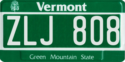VT license plate ZLJ808