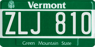VT license plate ZLJ810