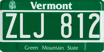 VT license plate ZLJ812