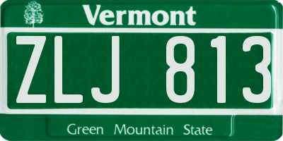 VT license plate ZLJ813