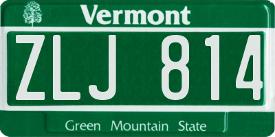 VT license plate ZLJ814