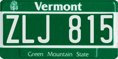 VT license plate ZLJ815