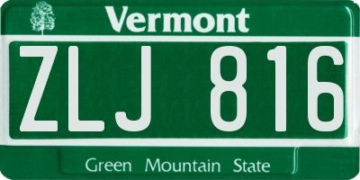 VT license plate ZLJ816