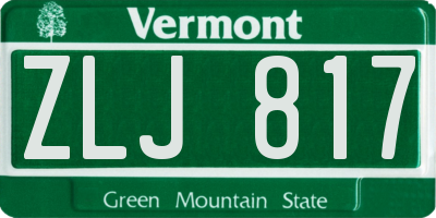 VT license plate ZLJ817