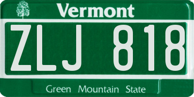 VT license plate ZLJ818