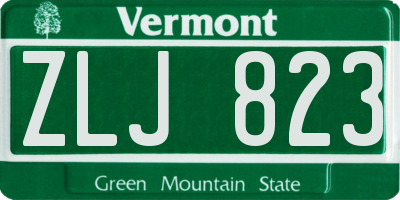 VT license plate ZLJ823