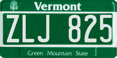 VT license plate ZLJ825