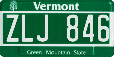 VT license plate ZLJ846