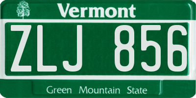 VT license plate ZLJ856