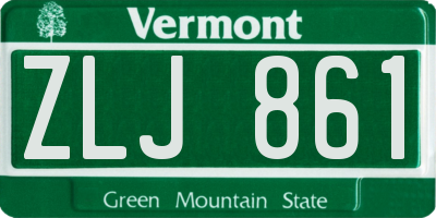 VT license plate ZLJ861