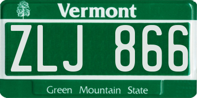 VT license plate ZLJ866