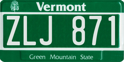 VT license plate ZLJ871