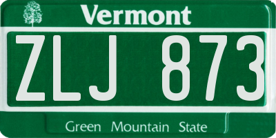 VT license plate ZLJ873