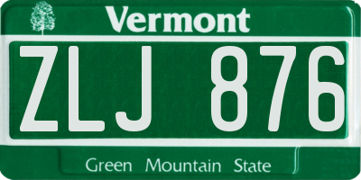 VT license plate ZLJ876